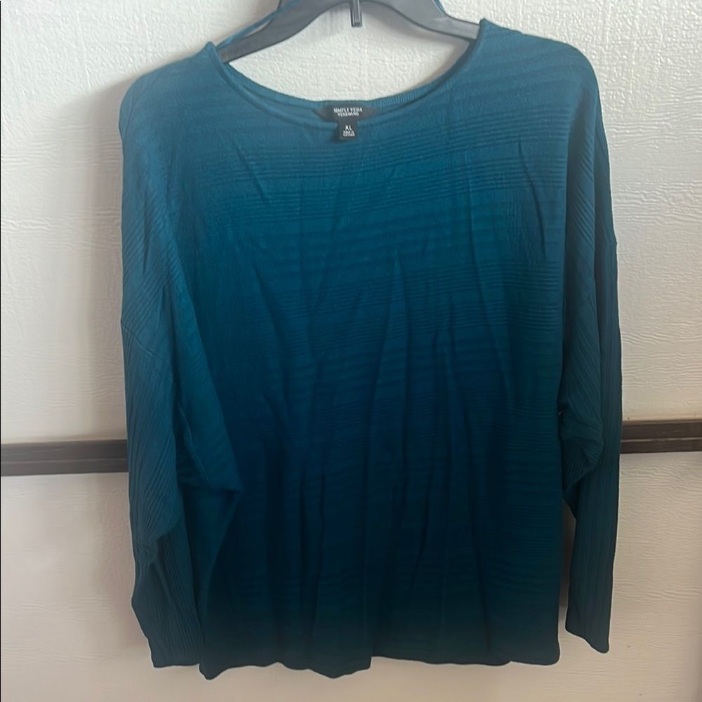 Simply Vera Vera Wang Blue Long Sleeve Blouse